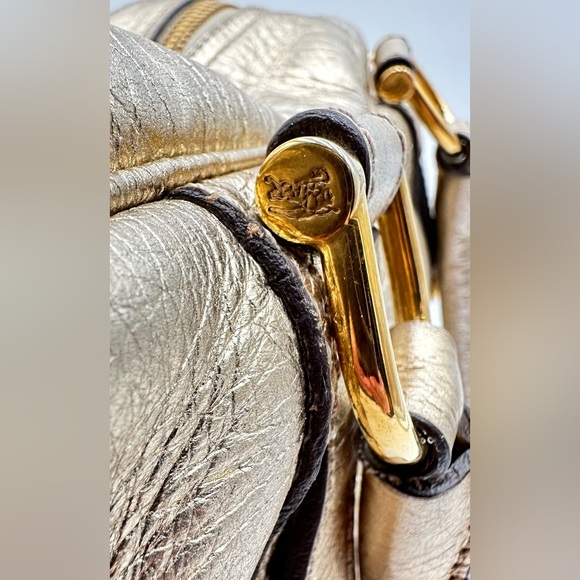 💯 BURBERRY Metallic Gold Satchel - Picture 7 of 16